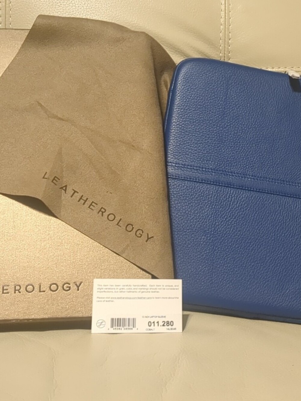 Leatherology Blue Leather Tablet Sleeve - Premium Protective Case